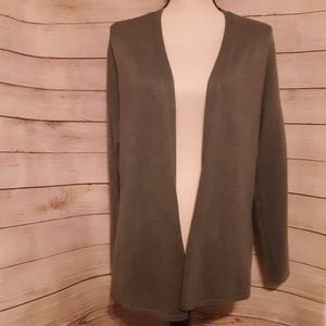 Maurice's Gray Pointelle Open Cardigan